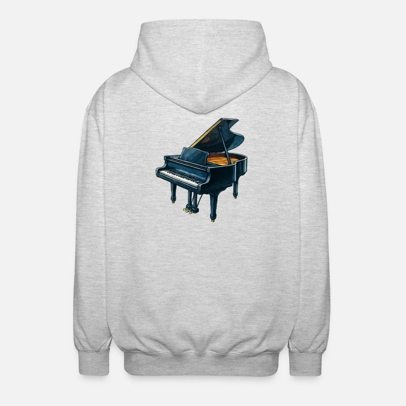 Piano à queue de concert bleu - Veste à capuche unisexe - gris clair chiné