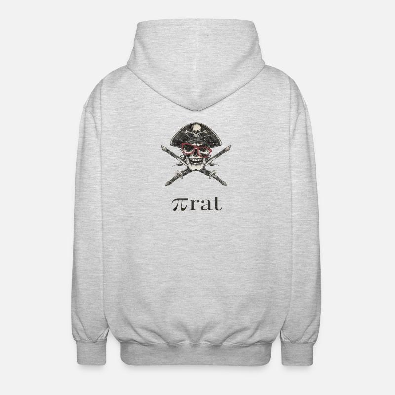Squelette de pirate avec des lunettes - Veste à capuche unisexe - gris clair chiné