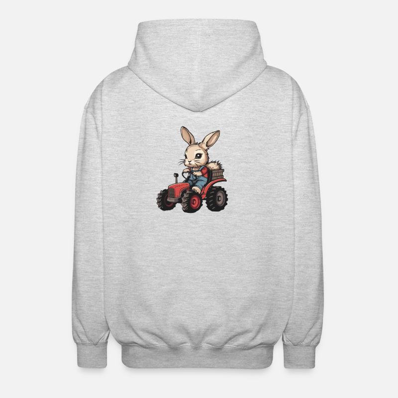 Éleveur de tracteurs de lapin - Veste à capuche unisexe - gris clair chiné