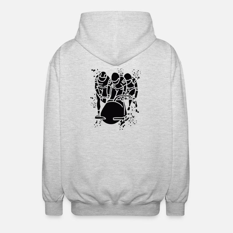 Bobfahrer Bobschlitten Viererbob - Unisex Kapuzenjacke - Hellgrau meliert