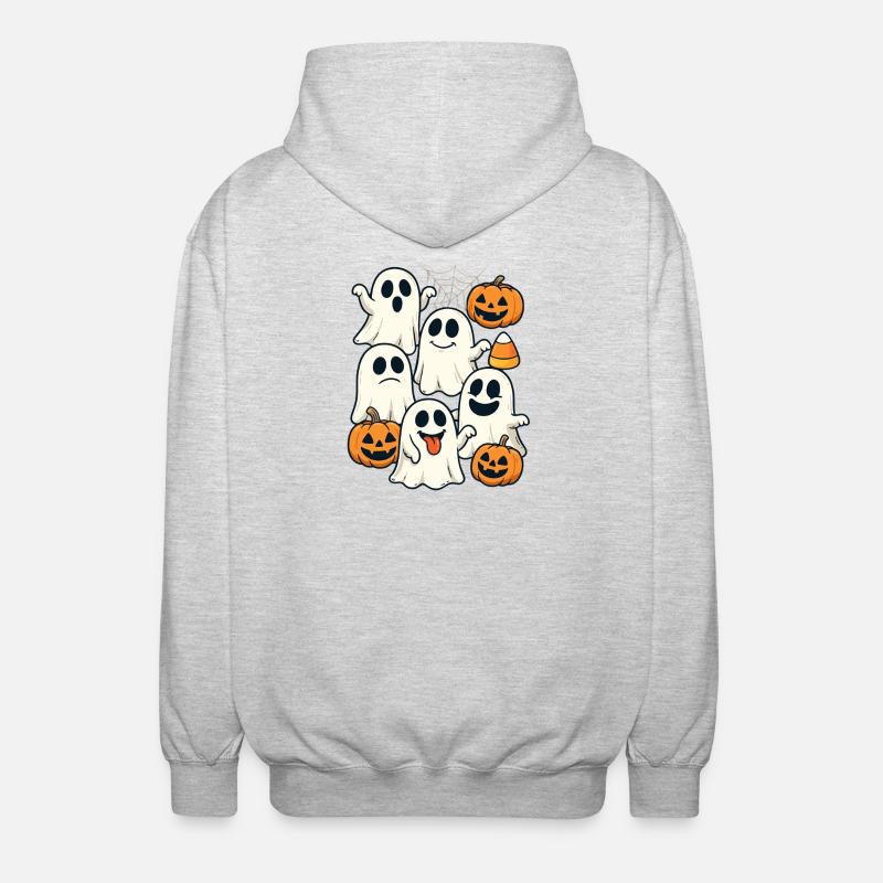 Halloween Ghosts & Ghosts Outfit Ghosts - Veste à capuche unisexe - gris clair chiné