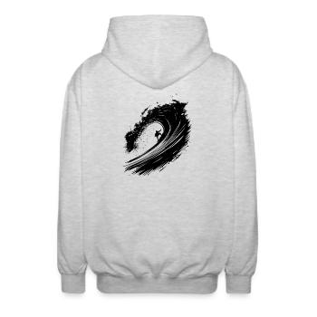 Surfen Energisch Surfer Design Surfen - Unisex Kapuzenjacke - Hellgrau meliert - Hinten - AI Model Male 185 light (185cm)