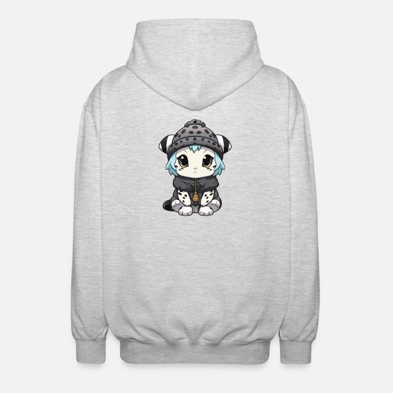 Bébé léopard des neiges léopard d’hiver - Veste à capuche unisexe - gris clair chiné