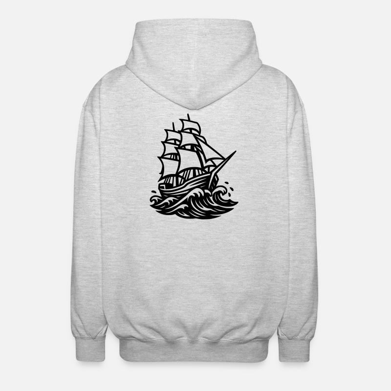 Voilier - Veste à capuche unisexe - gris clair chiné