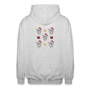 Koala Weihnachten Winter Tiere Koalas - Unisex Kapuzenjacke - Hellgrau meliert - Hinten - AI Model Male 185 light (185cm)
