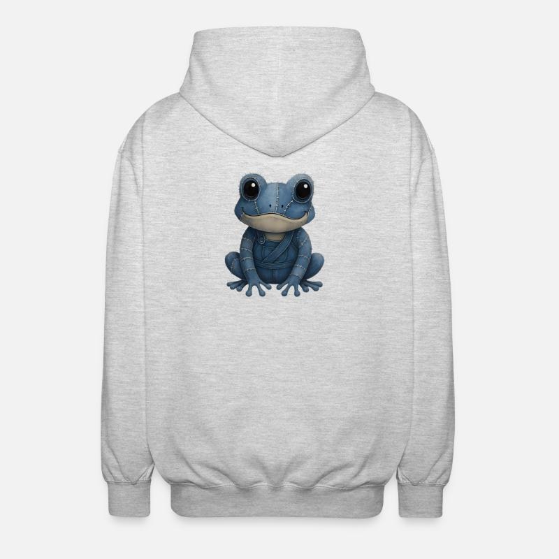 Denim Patchwork Grenouille - Veste à capuche unisexe - gris clair chiné