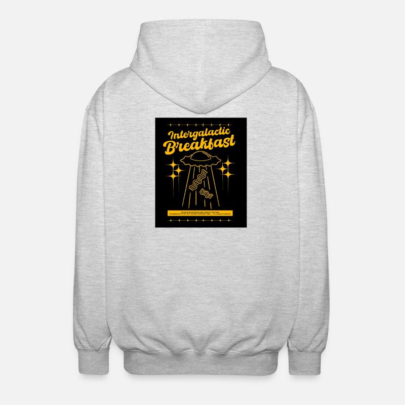 Intergalactic Breakfast - Unisex Hooded Jacket - light heather grey