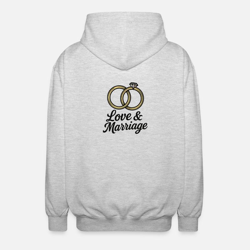 Liebe & Ehe Trauringe - Liebe & Ehe - Unisex Kapuzenjacke - Hellgrau meliert