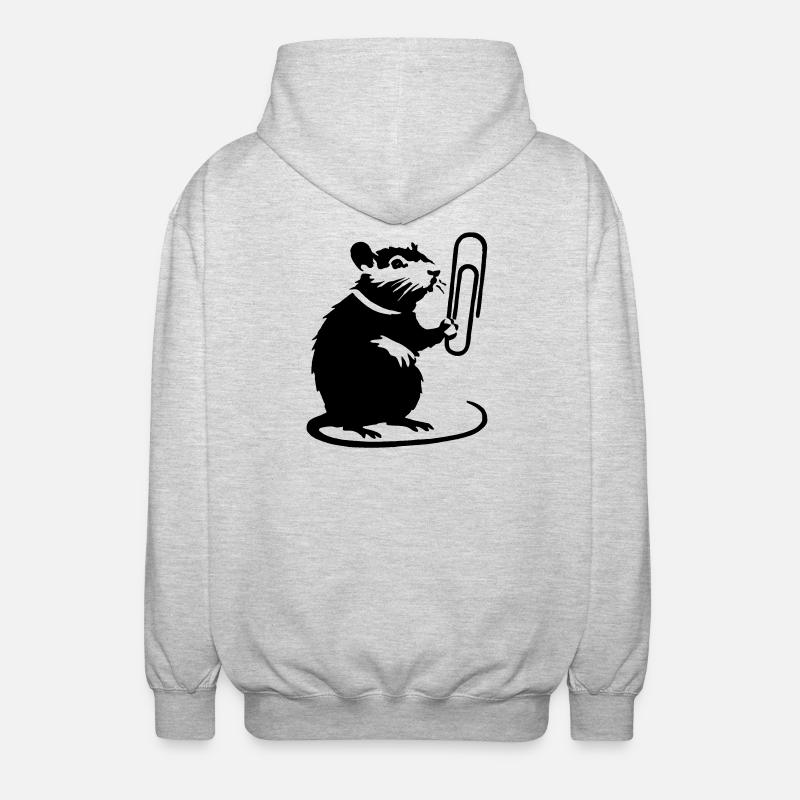 Le rat comme étalon de bureau - Veste à capuche unisexe - gris clair chiné