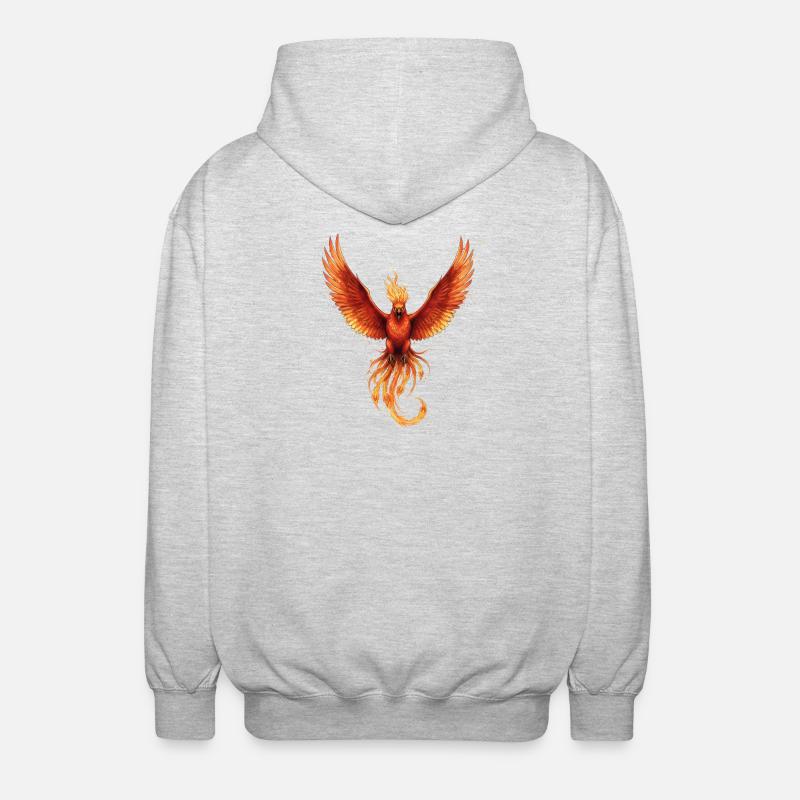 Fire Phoenix Flame Flight - Unisex Hooded Jacket - light heather grey