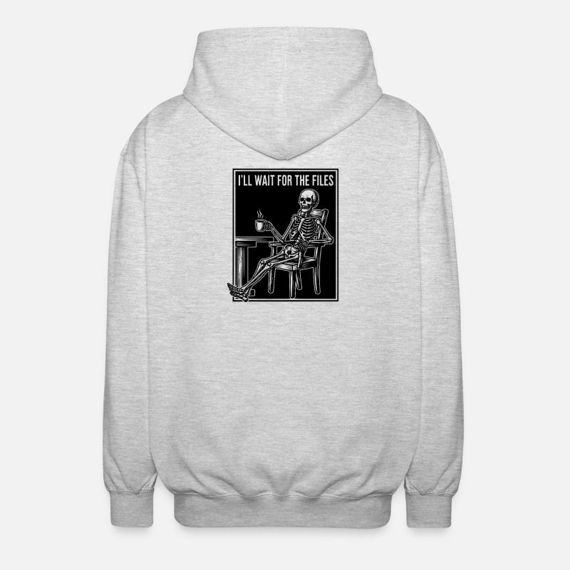  Waiting Skeleton Meme Project Manager Office - Unisex Kapuzenjacke - Hellgrau meliert