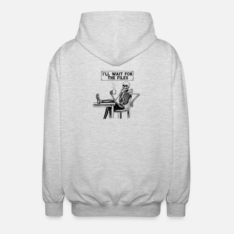  Waiting Skeleton Meme Project Manager Office - Unisex Kapuzenjacke - Hellgrau meliert