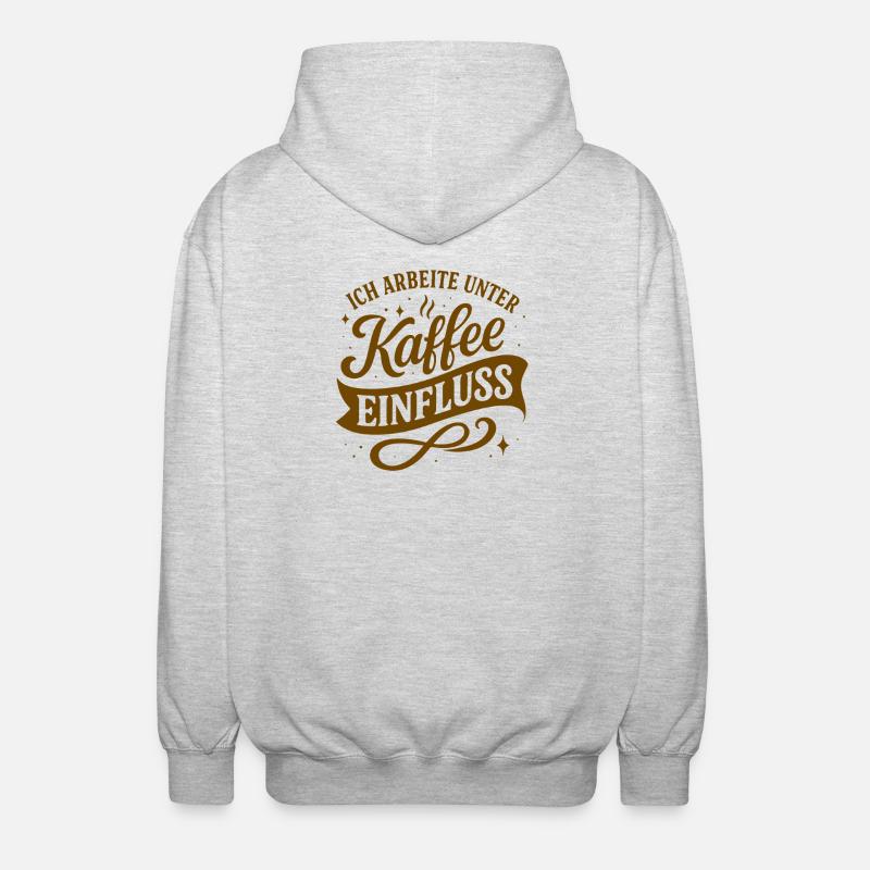 Je travaille sous l’influence du café - Veste à capuche unisexe - gris clair chiné