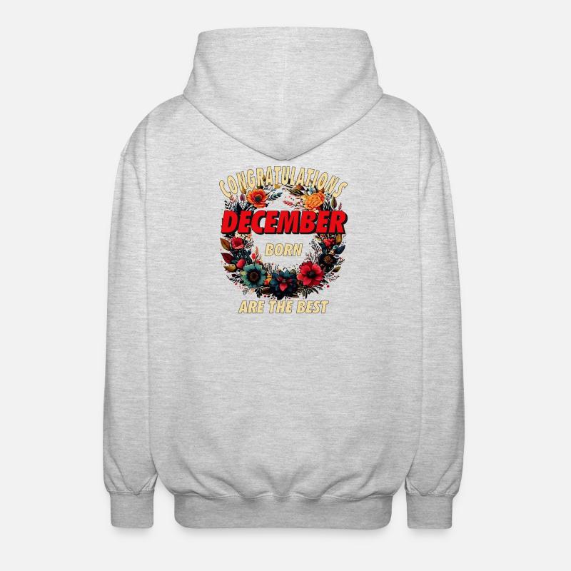 CONGRATULATIONS DECEMBER - Unisex Kapuzenjacke - Hellgrau meliert
