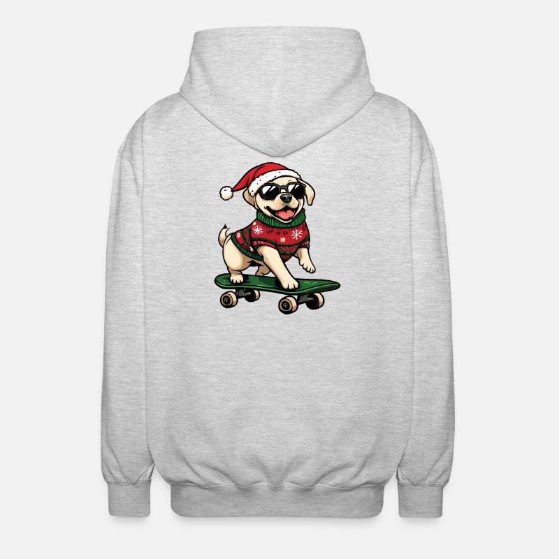 Labrador Chien Noël Drôle - Veste à capuche unisexe - gris clair chiné