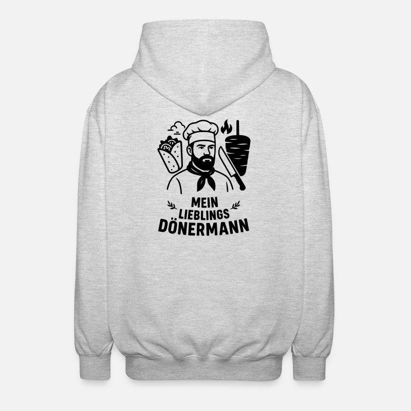 Kebab préféré - Veste à capuche unisexe - gris clair chiné