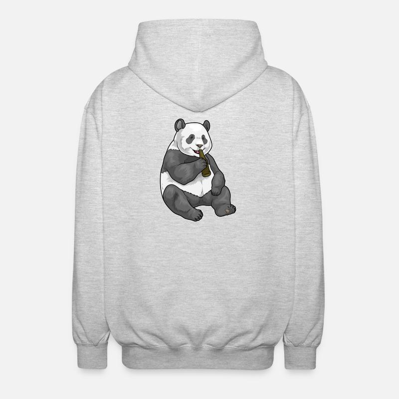 Bière Panda - Veste à capuche unisexe - gris clair chiné