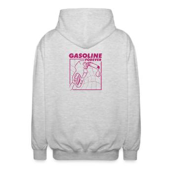 Gasoline Forever Klassisches Autofan Design - Unisex Kapuzenjacke - Hellgrau meliert - Hinten - AI Model Male 185 light (185cm)