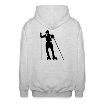 Patinage nordique - Veste à capuche unisexe - gris clair chiné - Dos - AI Model Male 185 light (185cm)