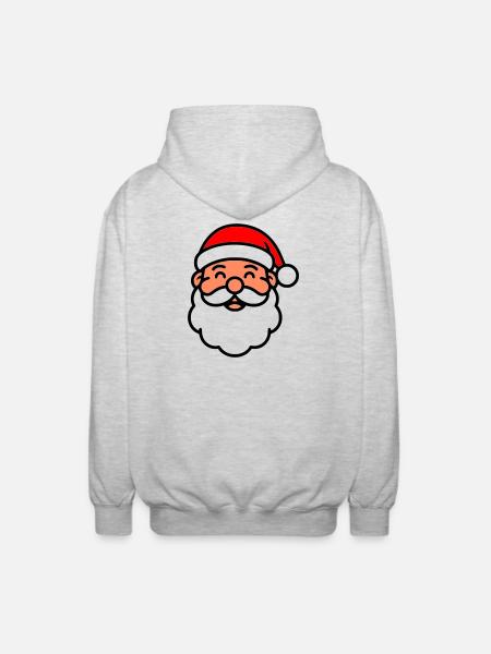 Sweet Santa Claus | St. Nicholas' face - Unisex Hooded Jacket - light heather grey