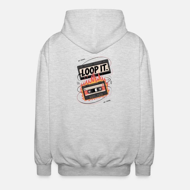Loop It Flames Cassette - Unisex Hooded Jacket - light heather grey