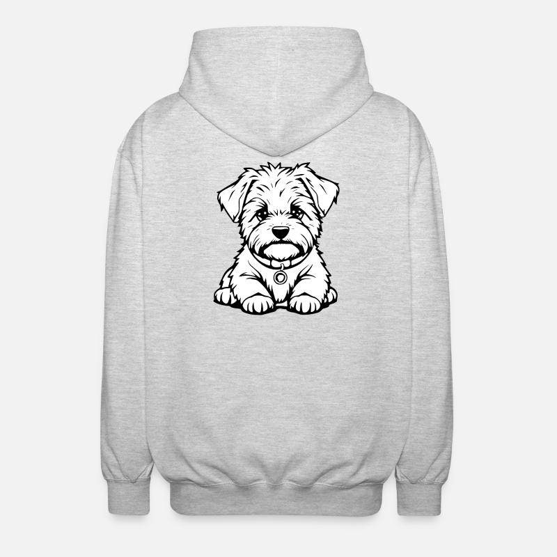 Chien Blanc Noir et Blanc - Veste à capuche unisexe - gris clair chiné
