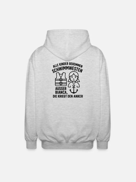 alle kinder witze bianca anker - Unisex Kapuzenjacke - Hellgrau meliert