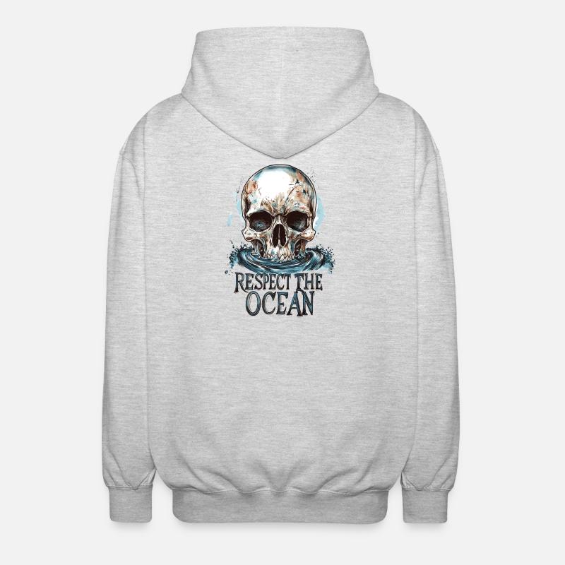 Diver Ocean Respect Dive - Unisex Kapuzenjacke - Hellgrau meliert