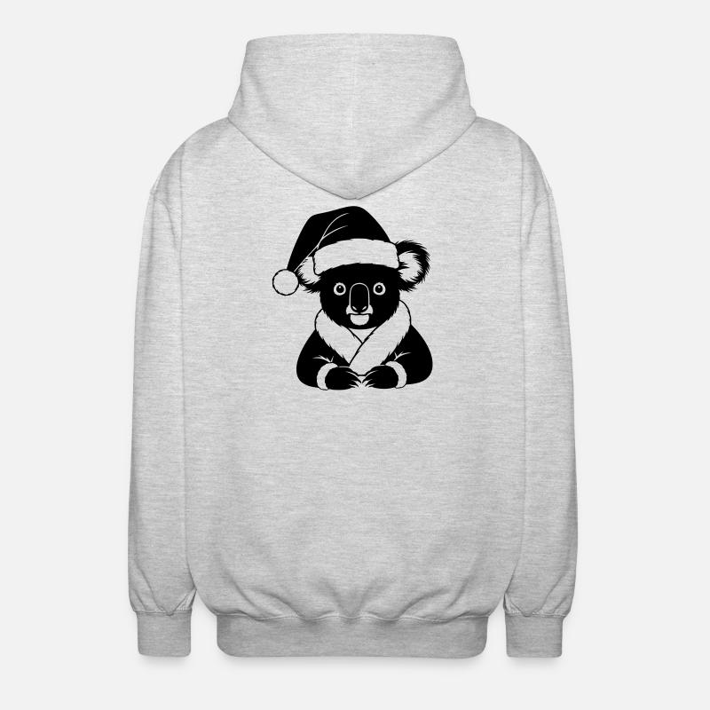 Comic de Noël Koala – Noir & Blanc - Veste à capuche unisexe - gris clair chiné