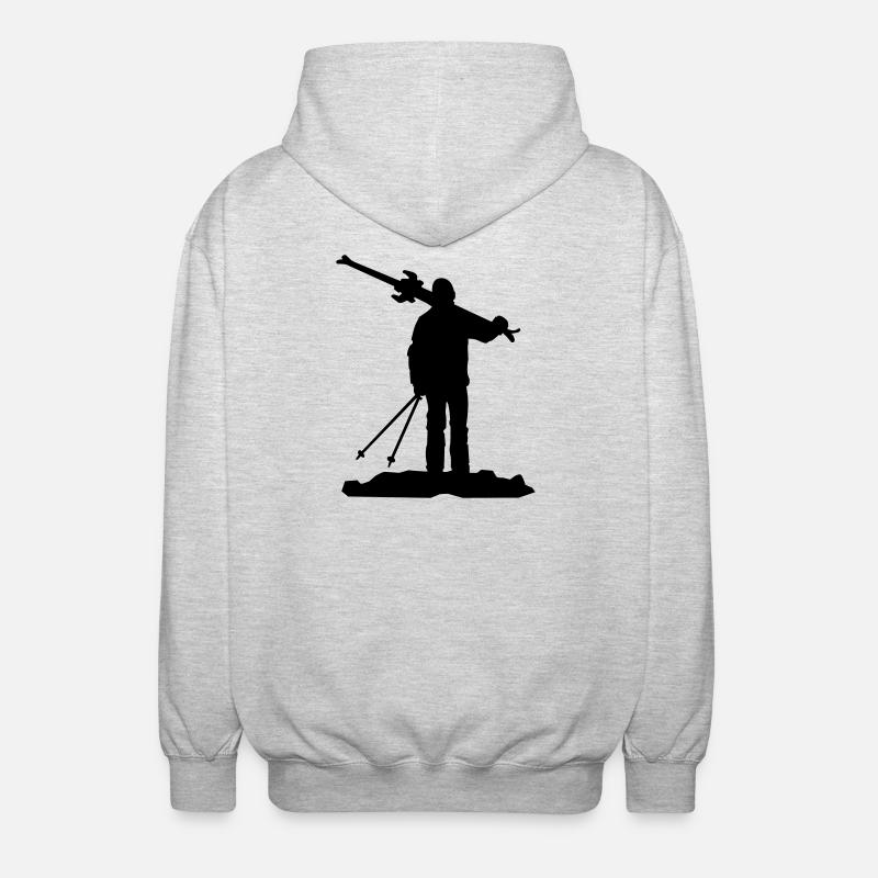 Ski - Unisex Kapuzenjacke - Hellgrau meliert