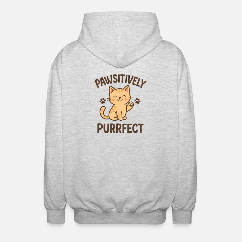 Conception Pathsitively Purrfect Cat - Veste à capuche unisexe - gris clair chiné
