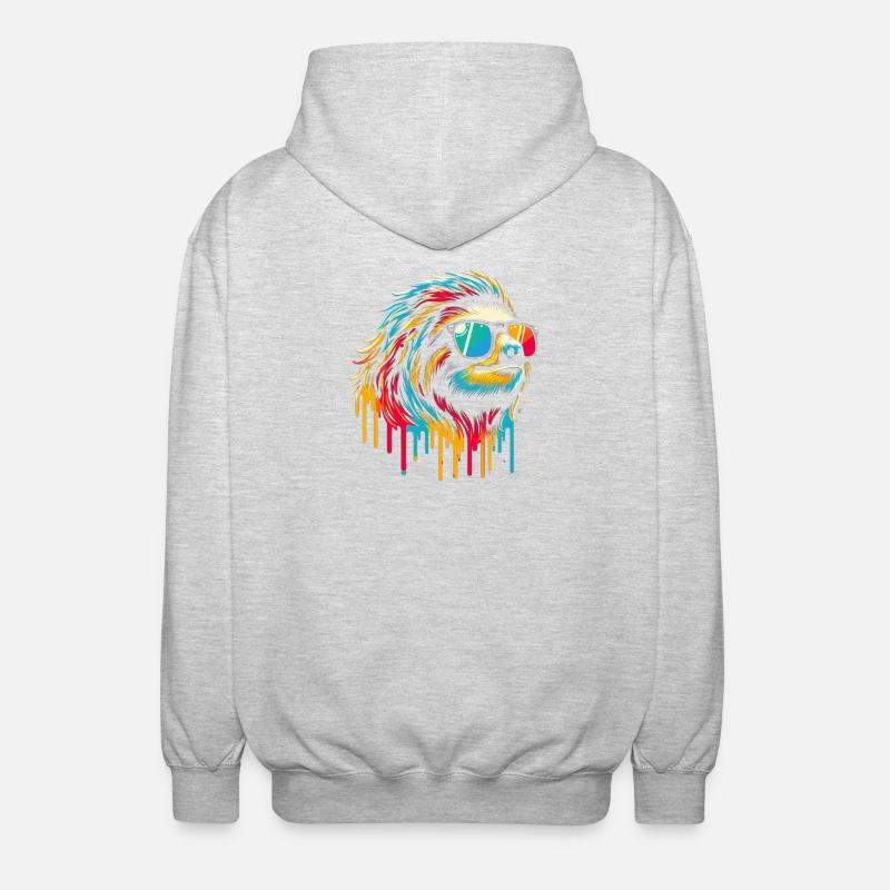 Sloth Sloth Art Lazy Sloth Fan - Unisex Hooded Jacket - light heather grey