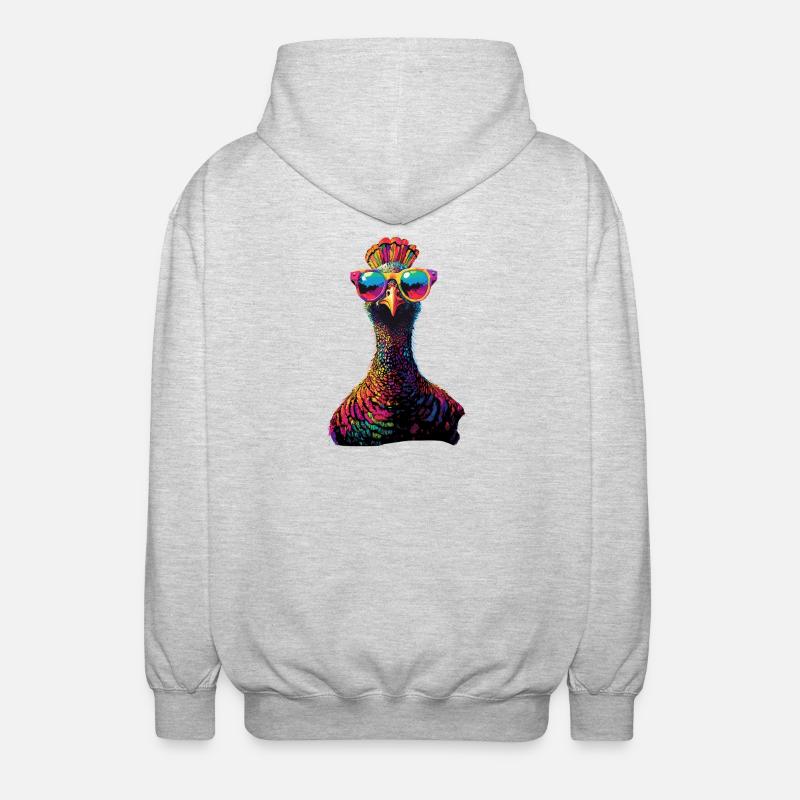 Dinde Poules Oiseaux Dinde - Veste à capuche unisexe - gris clair chiné