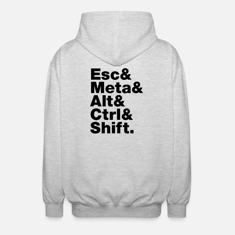 Esc & Meta & Alt & Ctrl & Shift - Unisex Hooded Jacket - light heather grey