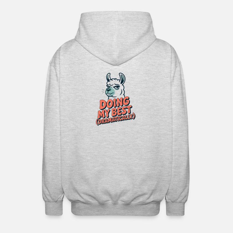 Doing My Best – Dramatic as always - Unisex Hooded Jacket - light heather grey