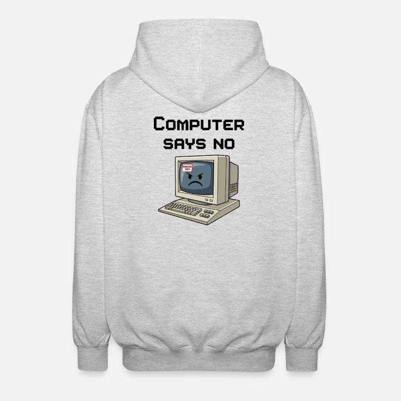 Retro Computer 404 Error - Unisex Hooded Jacket - light heather grey