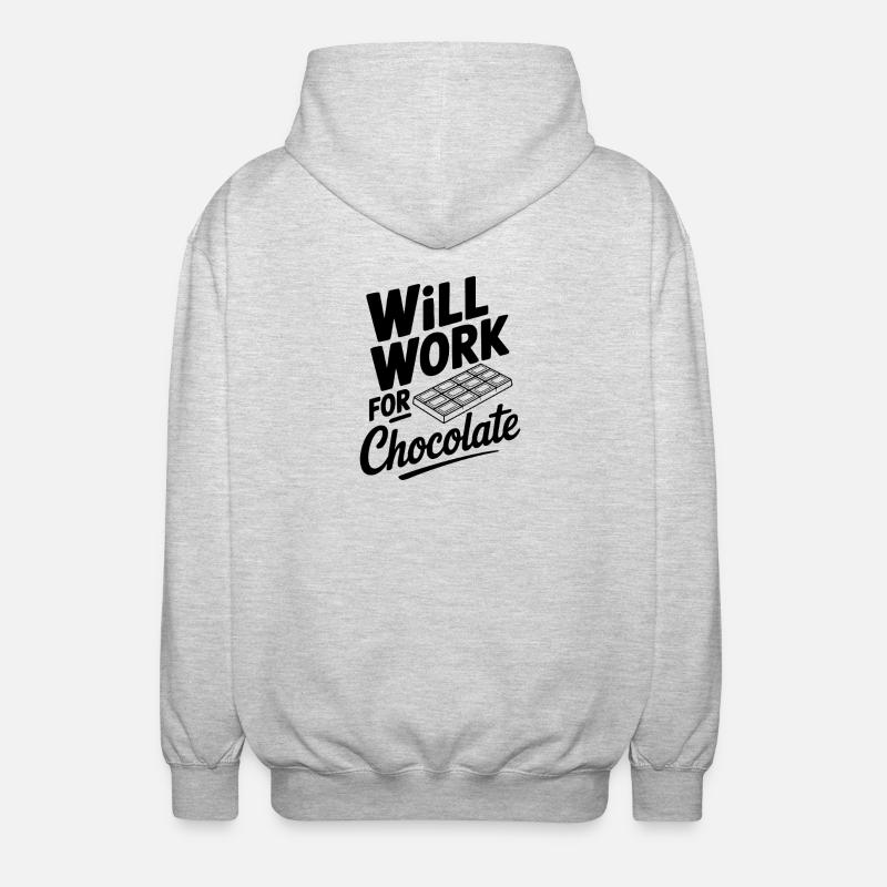 Ça marchera pour le chocolat - Veste à capuche unisexe - gris clair chiné