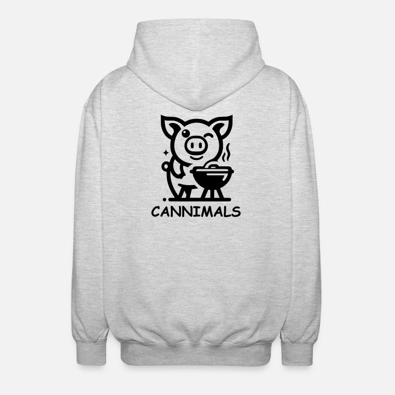 Cannimals – Logo Black Edition - Unisex Kapuzenjacke - Hellgrau meliert