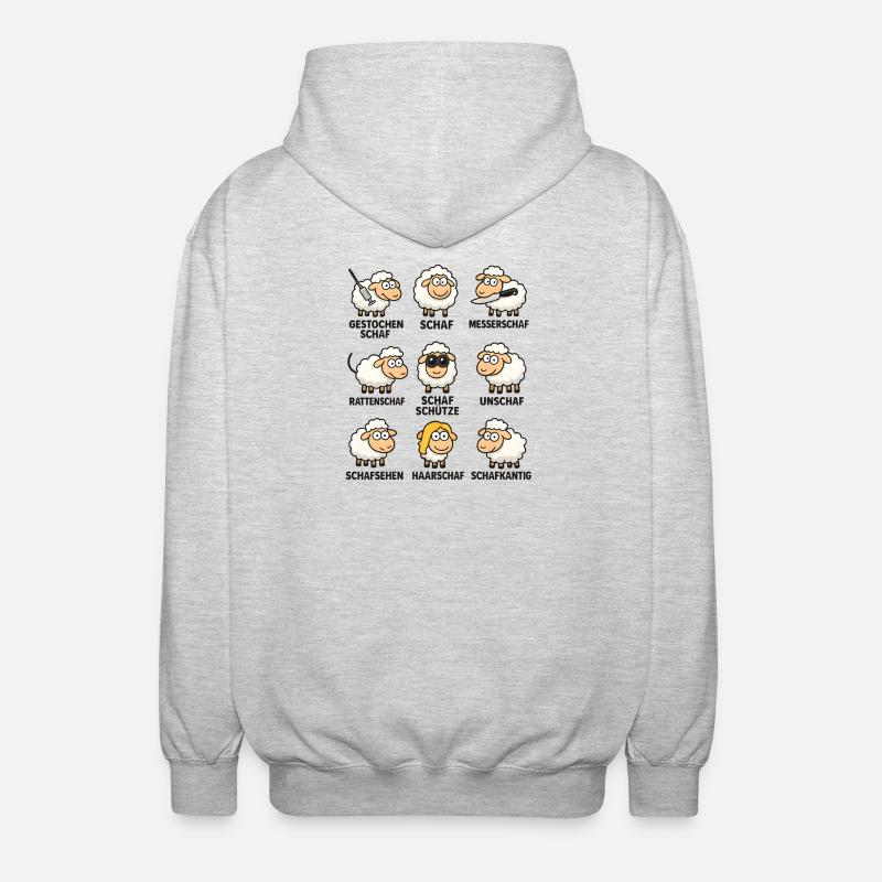 Funny Sheep Diversity Sheep Puns Memes - Unisex Hooded Jacket - light heather grey