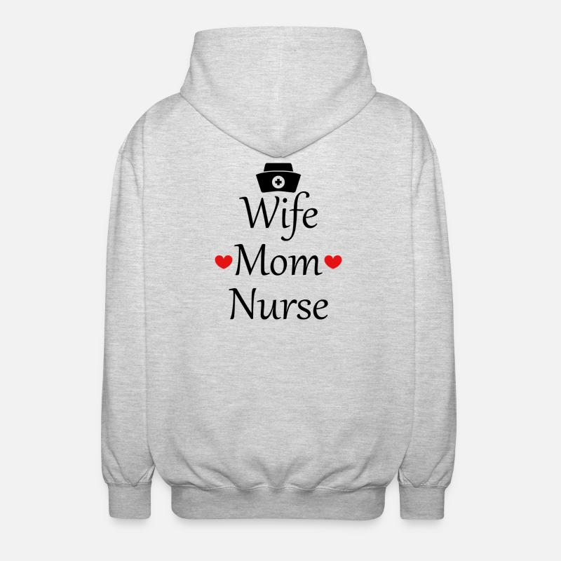 Ehefrau, Mutter, Krankenschwester - Unisex Kapuzenjacke - Hellgrau meliert