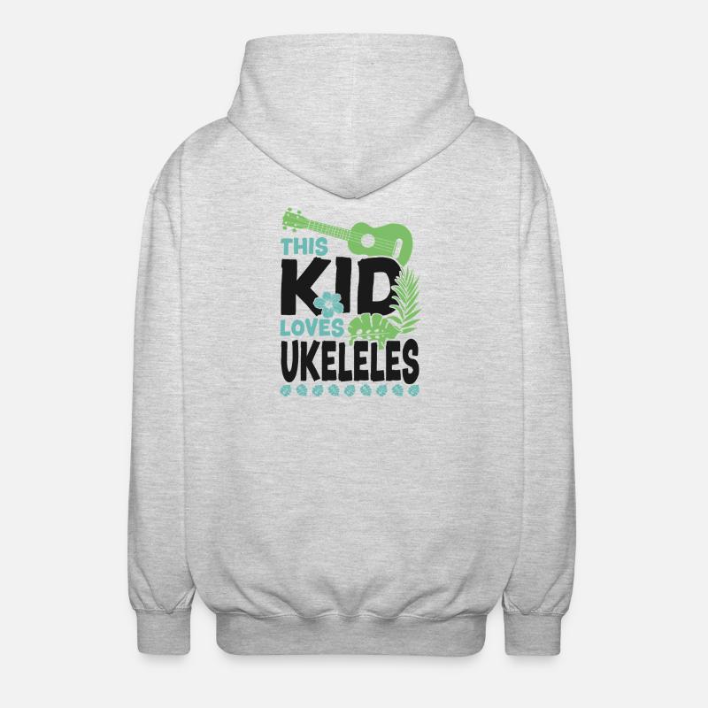 Ukulélé hawaïen Uke Kid Ce gamin - Veste à capuche unisexe - gris clair chiné