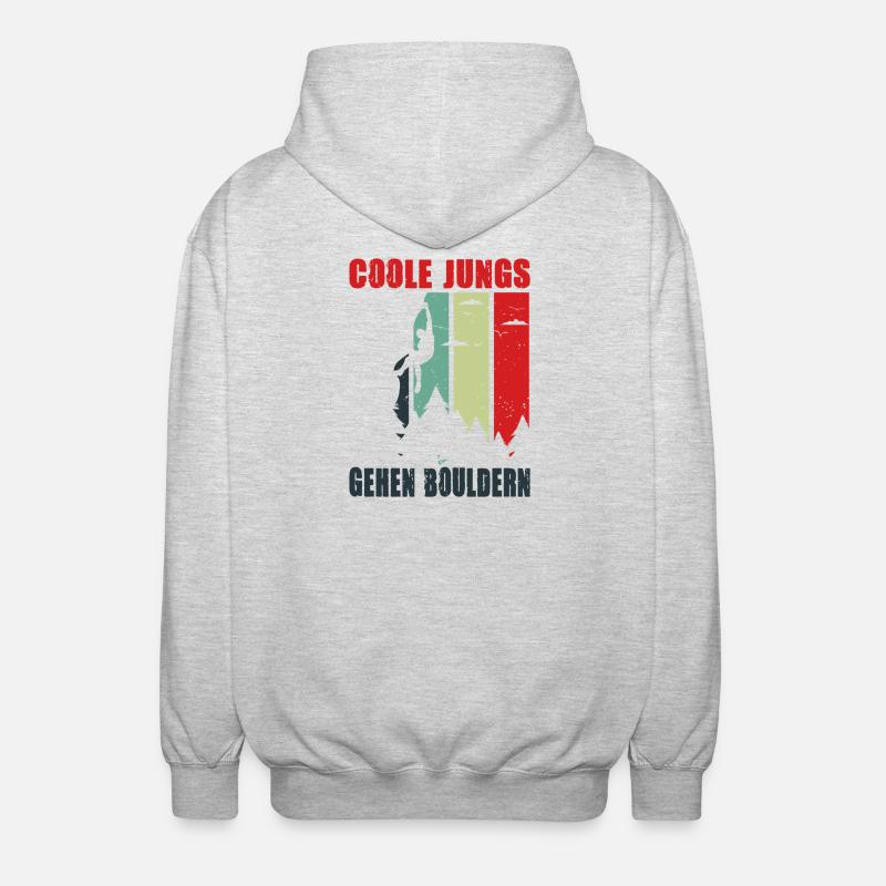 Bouldern Geschenke Klettern Kletterer Boulderer - Unisex Kapuzenjacke - Hellgrau meliert