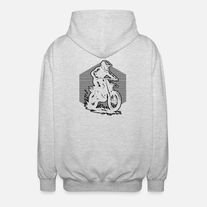 Statement for all motocross - Unisex Hooded Jacket - light heather grey