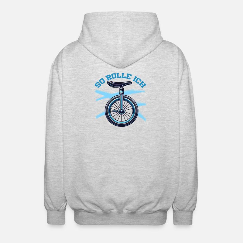 So Rolle Ich Einrad Einradfahrer - Unisex Kapuzenjacke - Hellgrau meliert