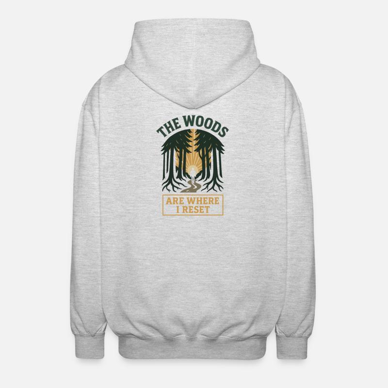 Forest Walk Overthinker Mental Reset - Unisex Hooded Jacket - light heather grey