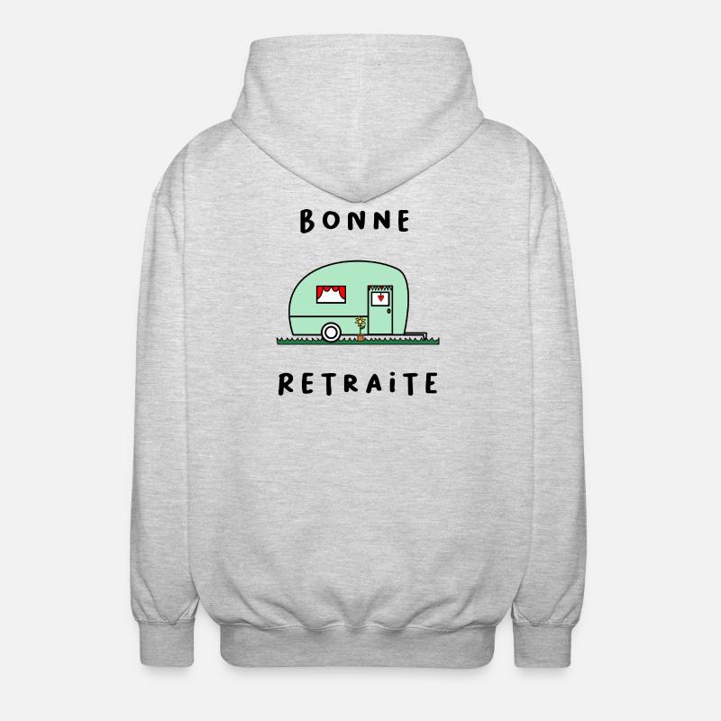JOYEUSE RETRAITE. RETRAITE. RETRAITEE. RETRAITE - Veste à capuche unisexe - gris clair chiné