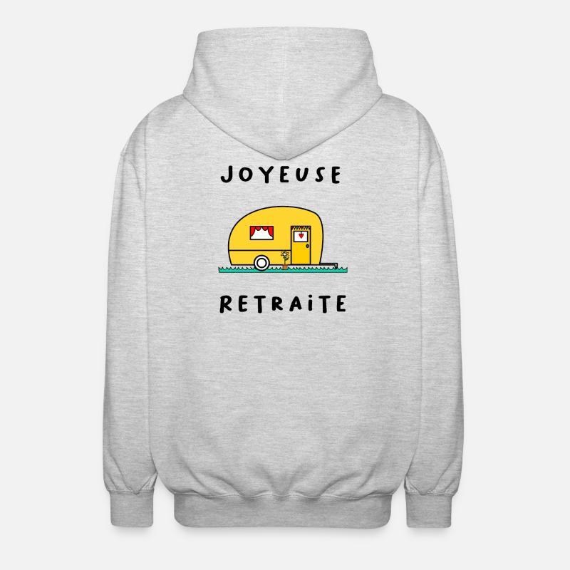 JOYEUSE RETRAITE. RETRAITE. RETRAITEE. RETRAITE - Veste à capuche unisexe - gris clair chiné