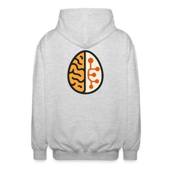 ai Humor Meme Gen Künstliche Intelligenz - Unisex Kapuzenjacke - Hellgrau meliert - Hinten - AI Model Male 185 light (185cm)