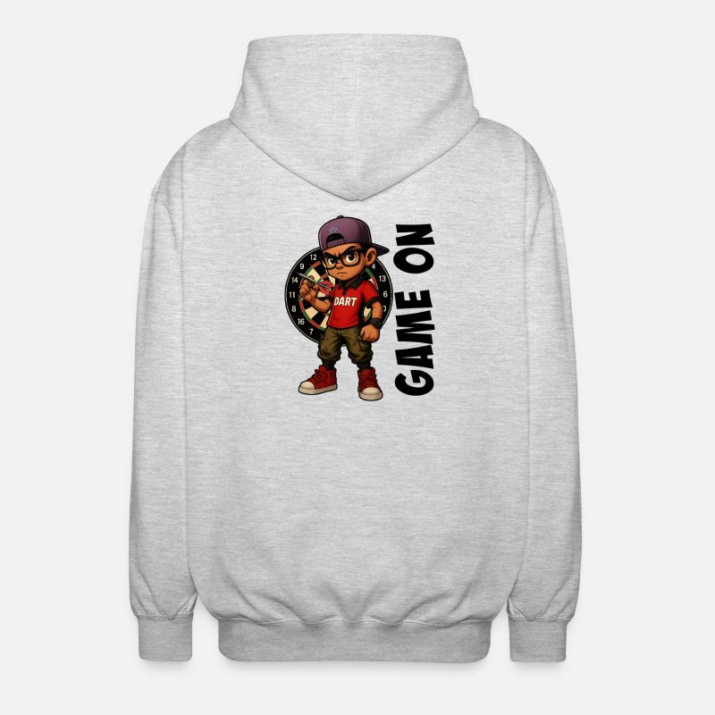 Fléchettes, fléchettes, joueur de fléchettes - Veste à capuche unisexe - gris clair chiné