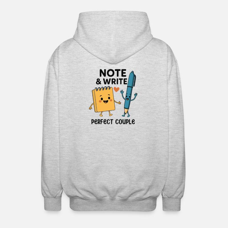 Note & Write Perfect Couple Fun Design - Veste à capuche unisexe - gris clair chiné